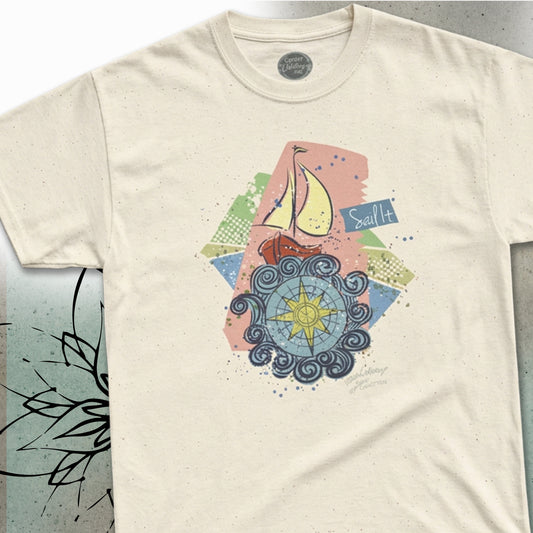Sailboat Graphic T-Shirt - BoatBird® Collection - Unisex-Fit Tee