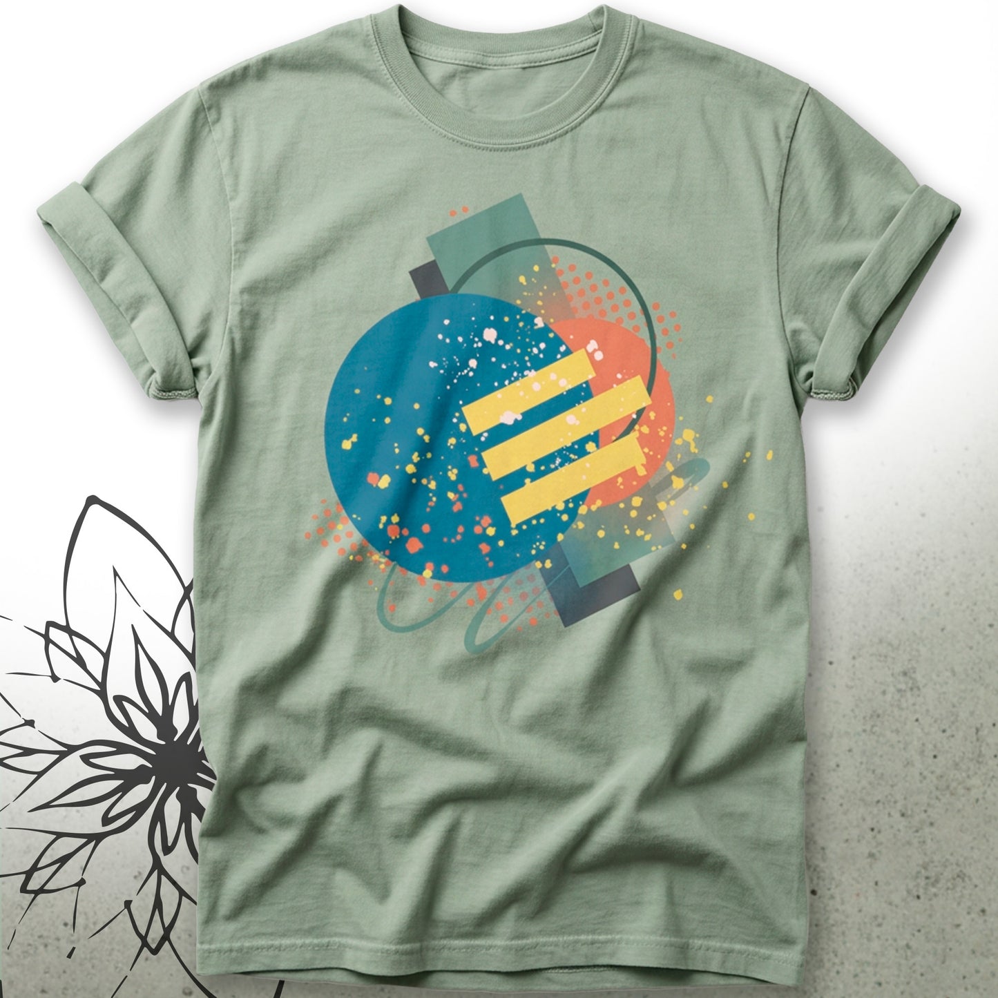 Abstract Retro Geometric Graphic T-Shirt - Brush&Pen® Collection