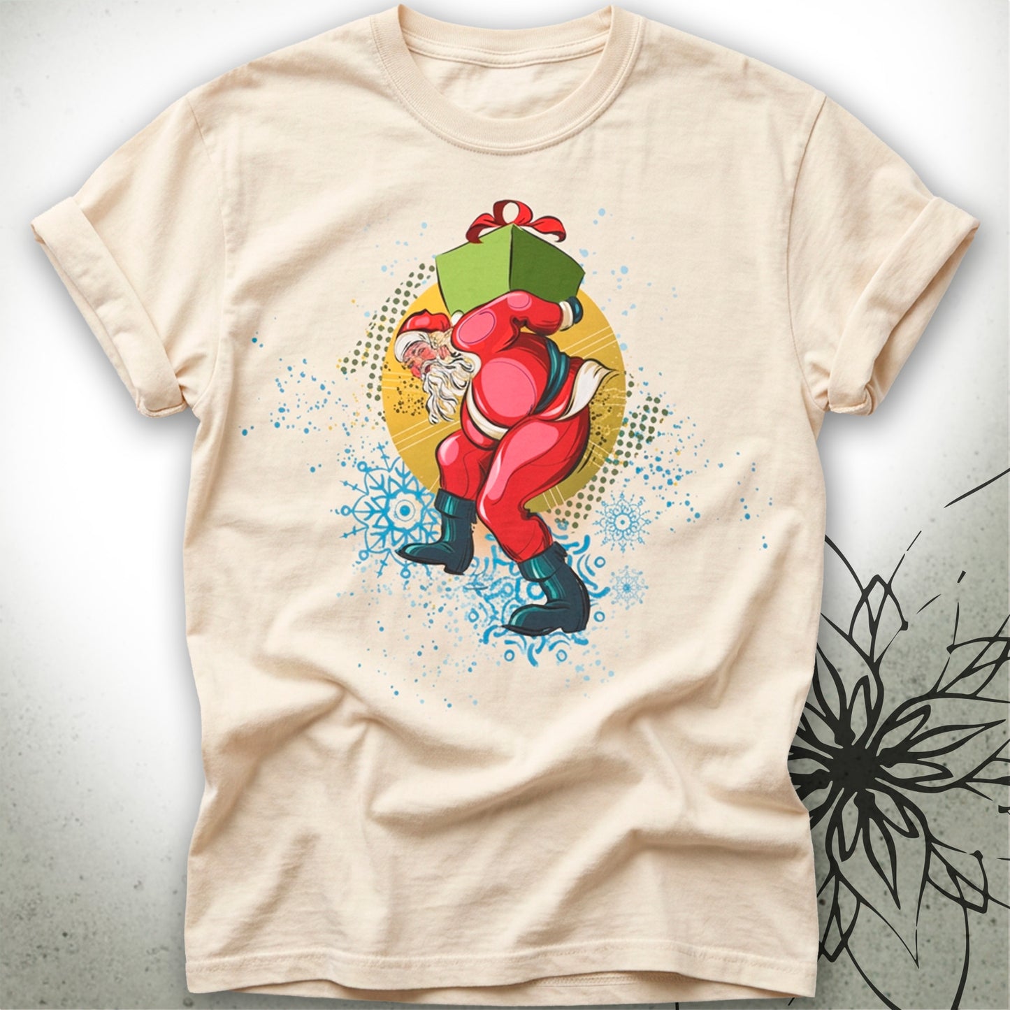 Christmas Santa Carrying Gift Unisex Graphic T-Shirt Tee — MoonSong® Collection