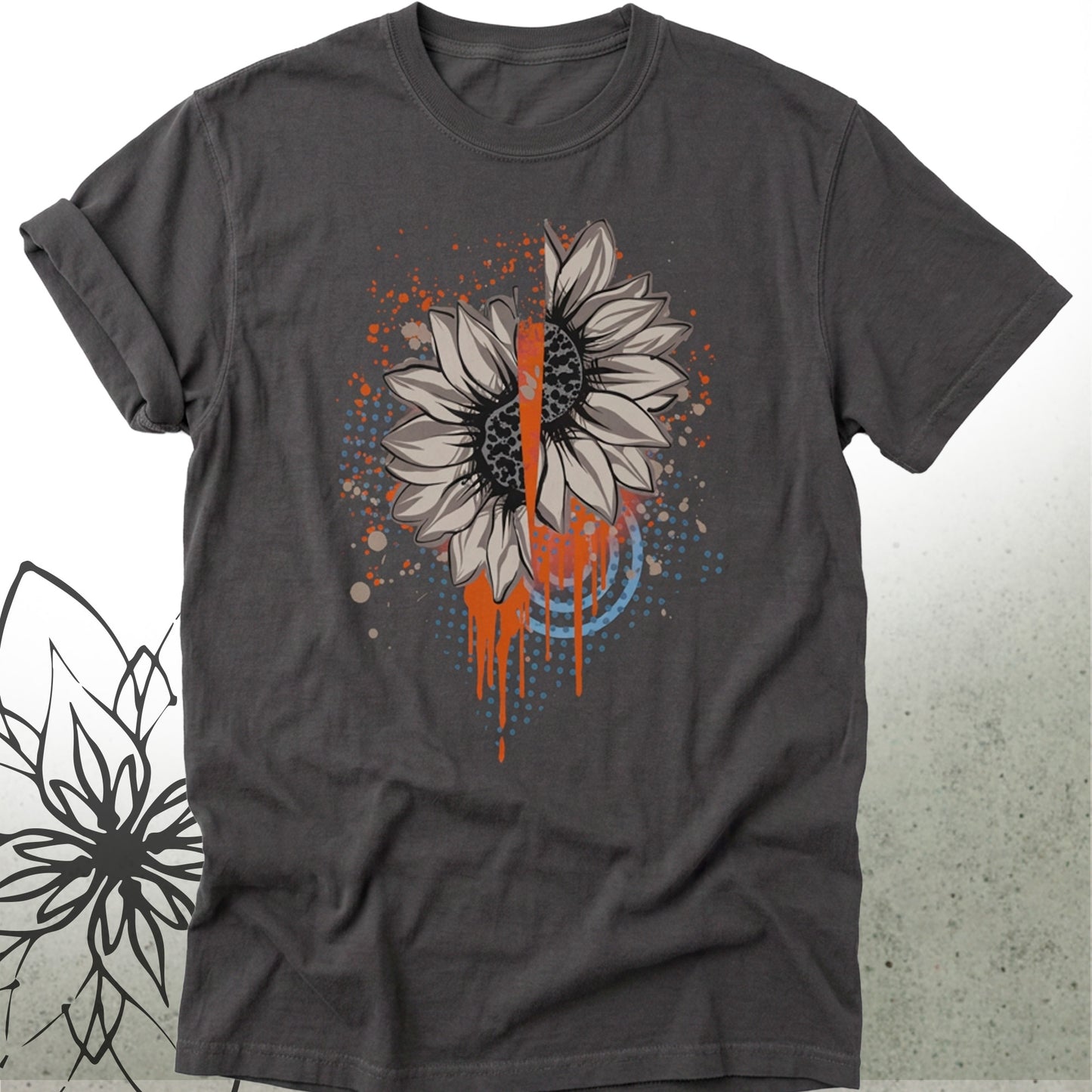 Halloween Bleeding Sunflower Unisex Graphic T-Shirt Tee — MoonSong® Collection