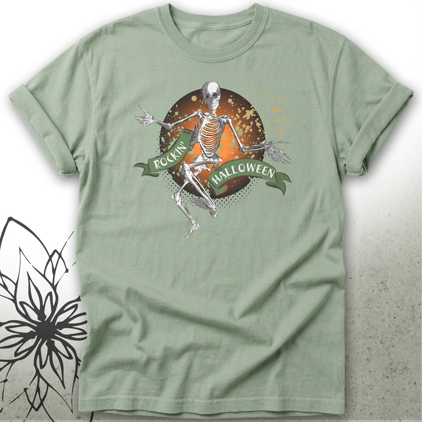 Dancing Skeleton Halloween Unisex Graphic T-Shirt Tee — MoonSong® Collection
