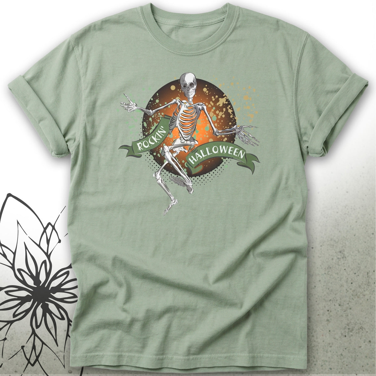 Dancing Skeleton Halloween Unisex Graphic T-Shirt Tee — MoonSong® Collection