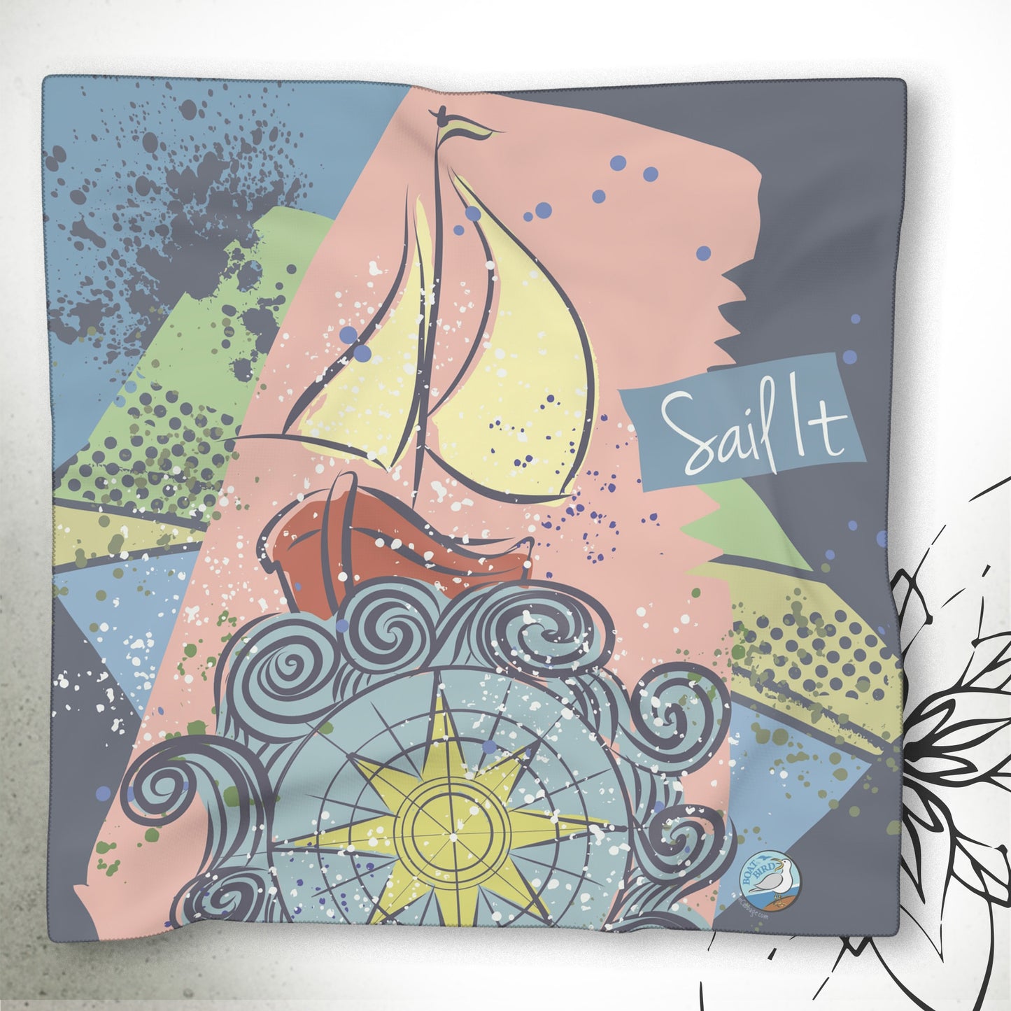 Sailboat Nautical Graphic Scarf - BoatBird® Collection