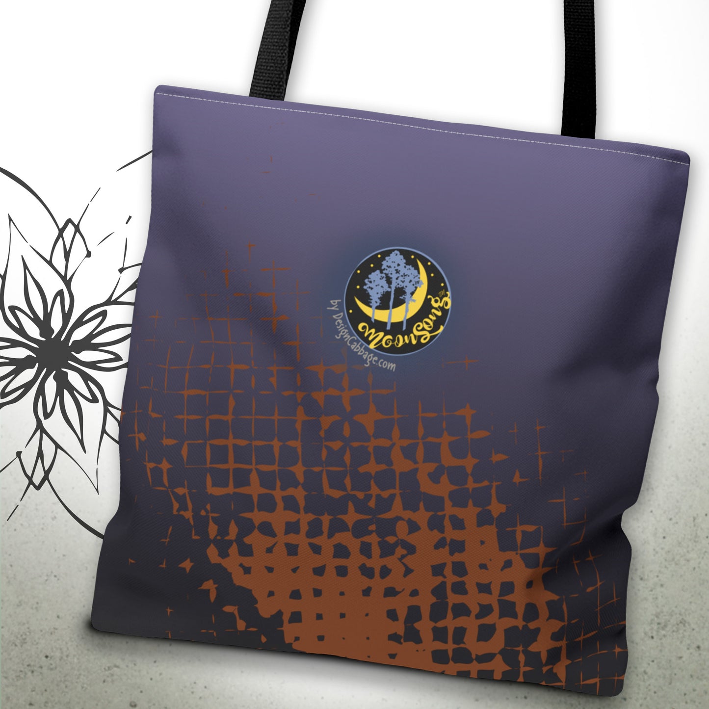 Bloody Broken Halloween Sunflower Daisy Graphic Tote Bag — MoonSong™ Holiday Collection