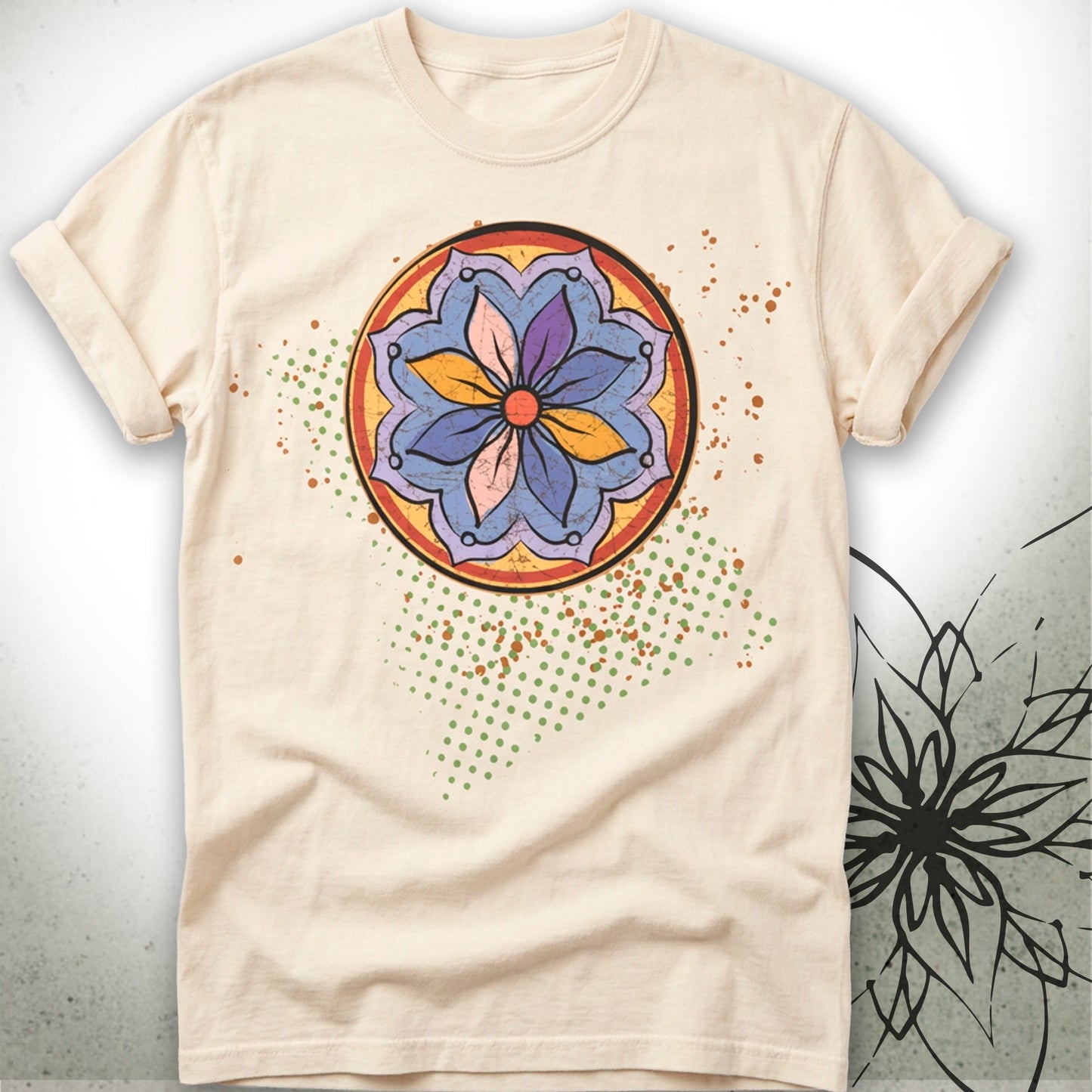 Boho Floral Mandala Unisex Graphic T-Shirt Tee — GardenPress® Collection