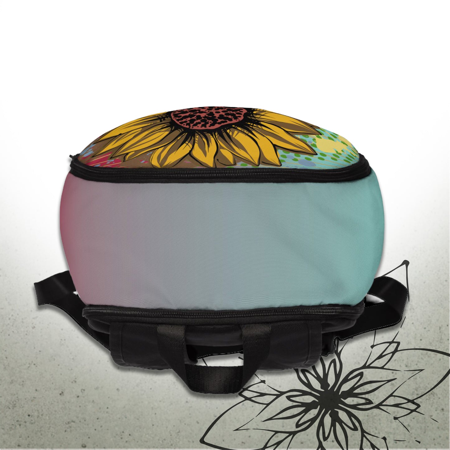 Sunflower Art Backpack — VintageInk™ Collection