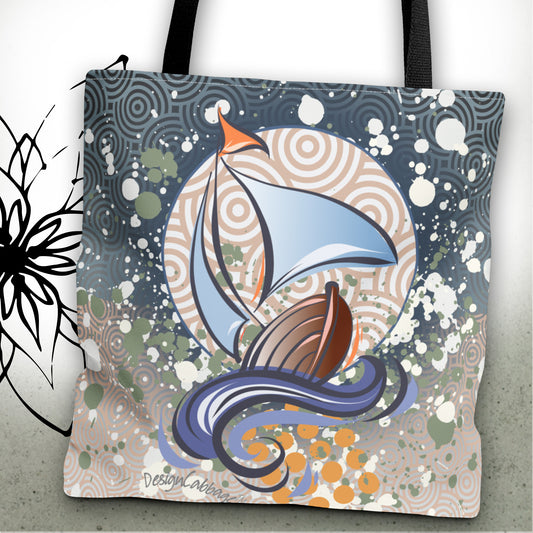 Sailboat Nautical Graphic Tote Bag — BoatBird™ Collection