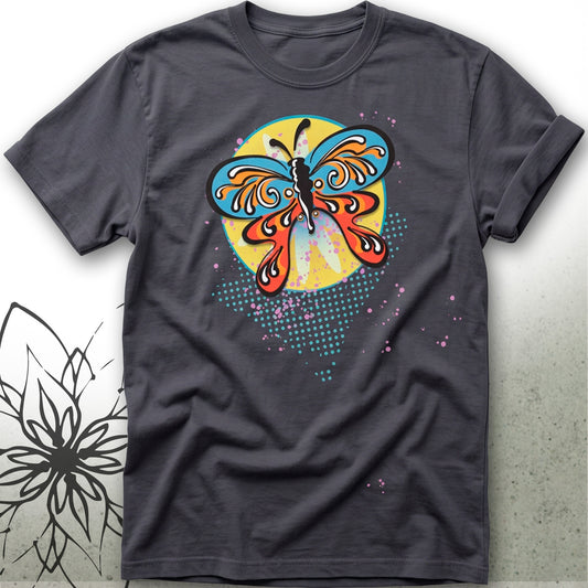 Colorful Retro Psychedelic Butterfly Unisex Graphic T-Shirt Tee — GardenPress® Collection
