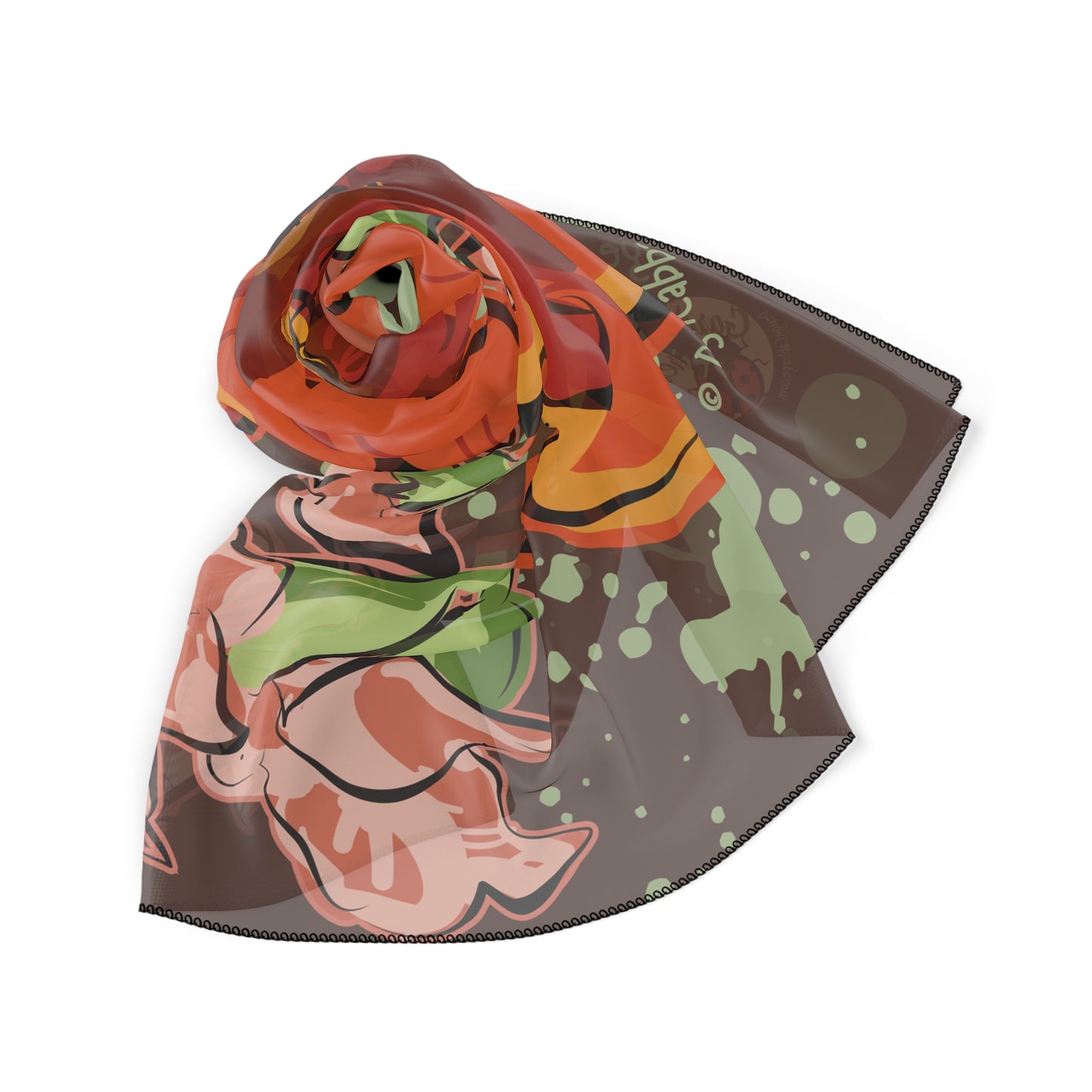 Garden Poppy Flower Graphic Scarf - GardenPress® Collection
