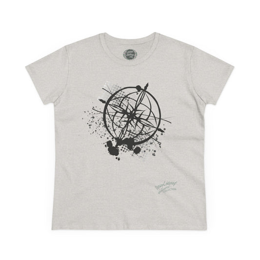 Earth Compass Graphic T-Shirt - VintageInk® Collection - Women's Tee