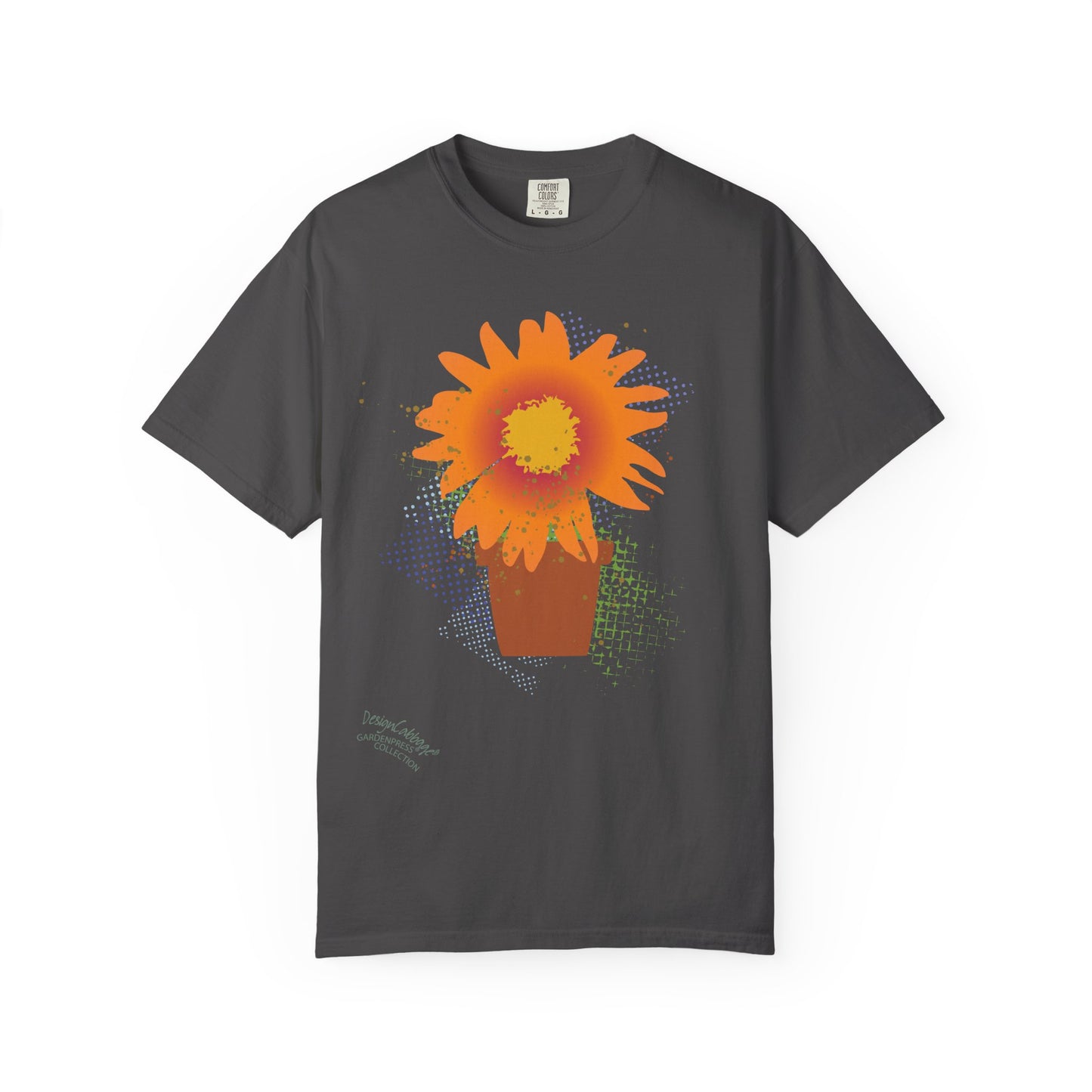 Sunflower Pot Graphic T-Shirt — Vintage Floral Tee for Garden Lovers