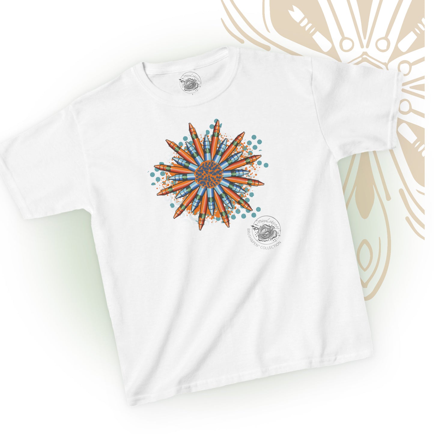 Crayon Mandala Graphic T-Shirt - Brush&Pen® Collection - Kids' Tee