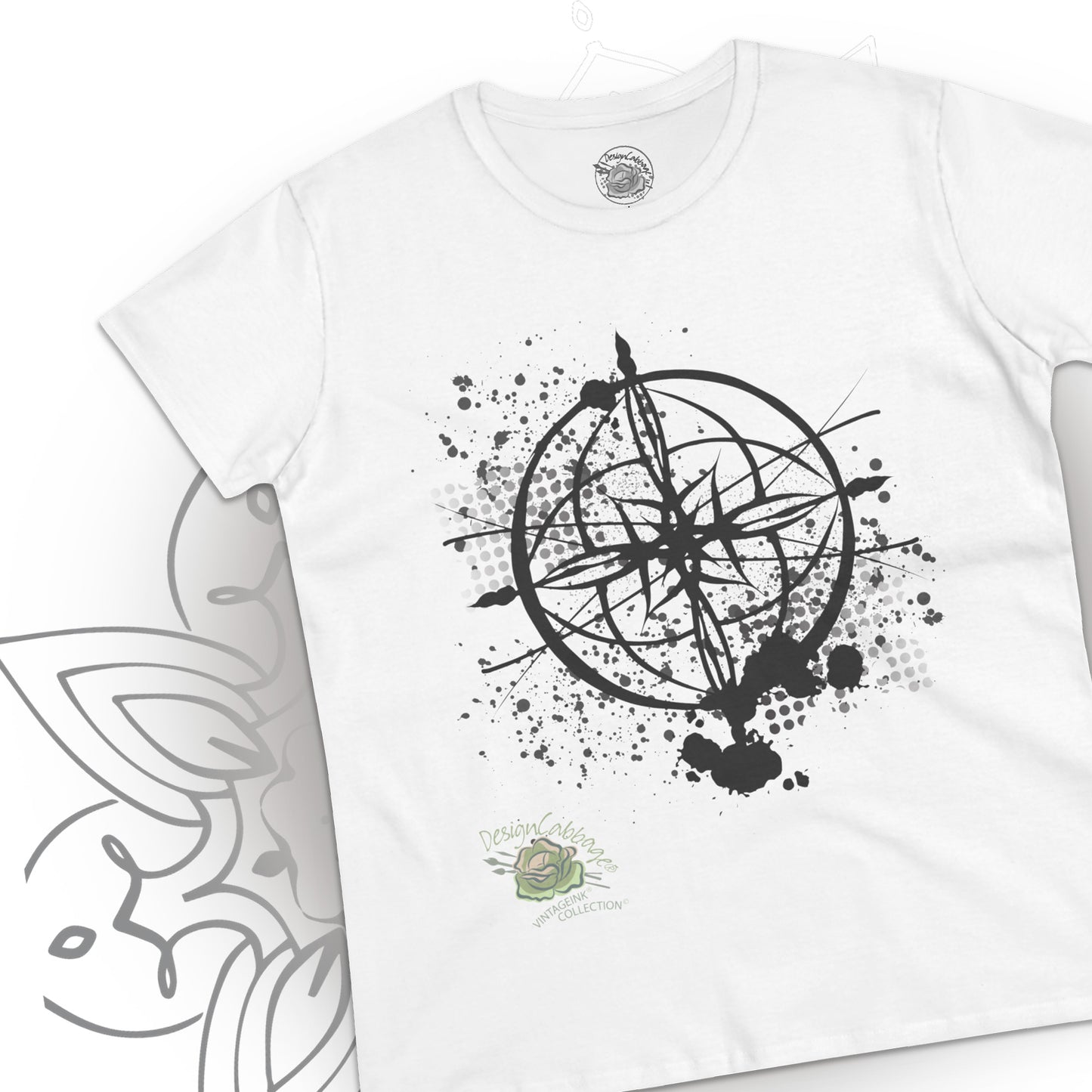Earth Compass Graphic T-Shirt - VintageInk® Collection - Women's Tee