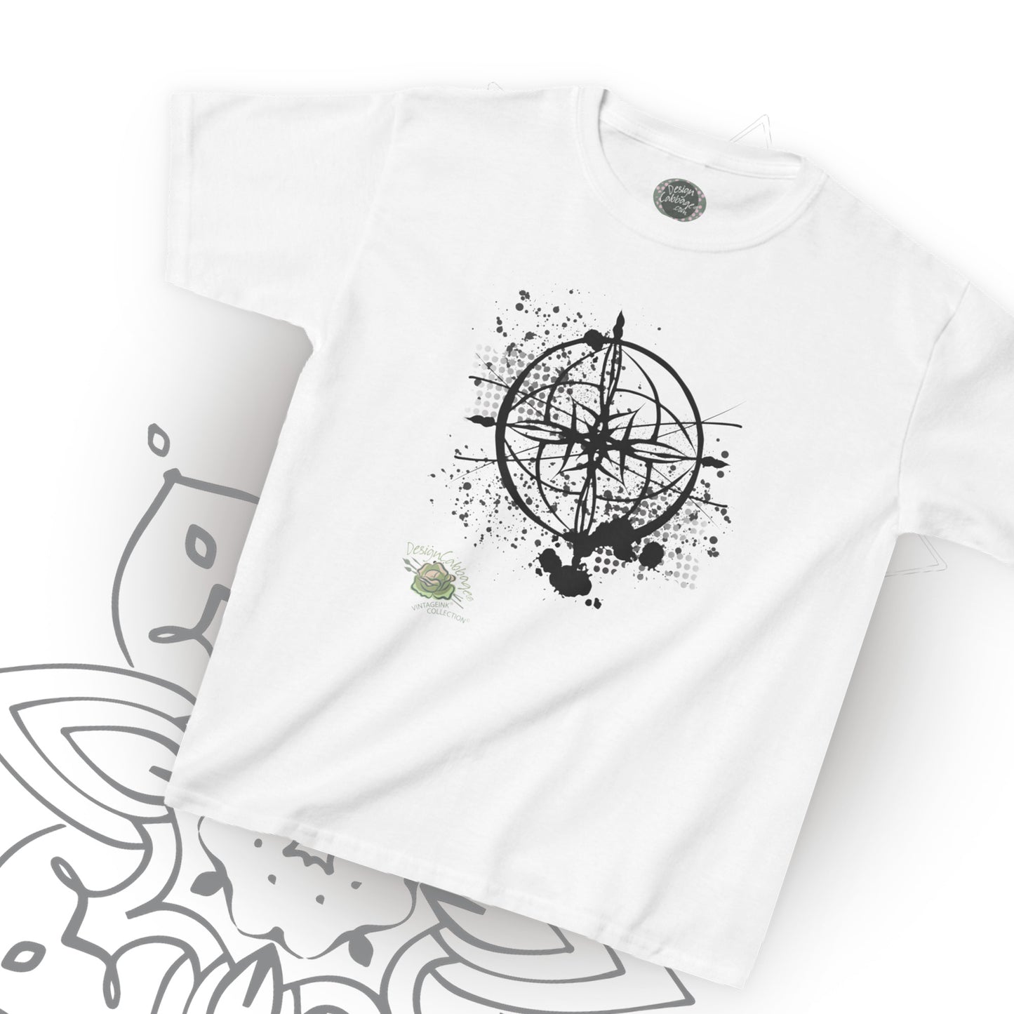 Earth Compass Graphic T-Shirt - VintageInk® Collection - Kids' Tee