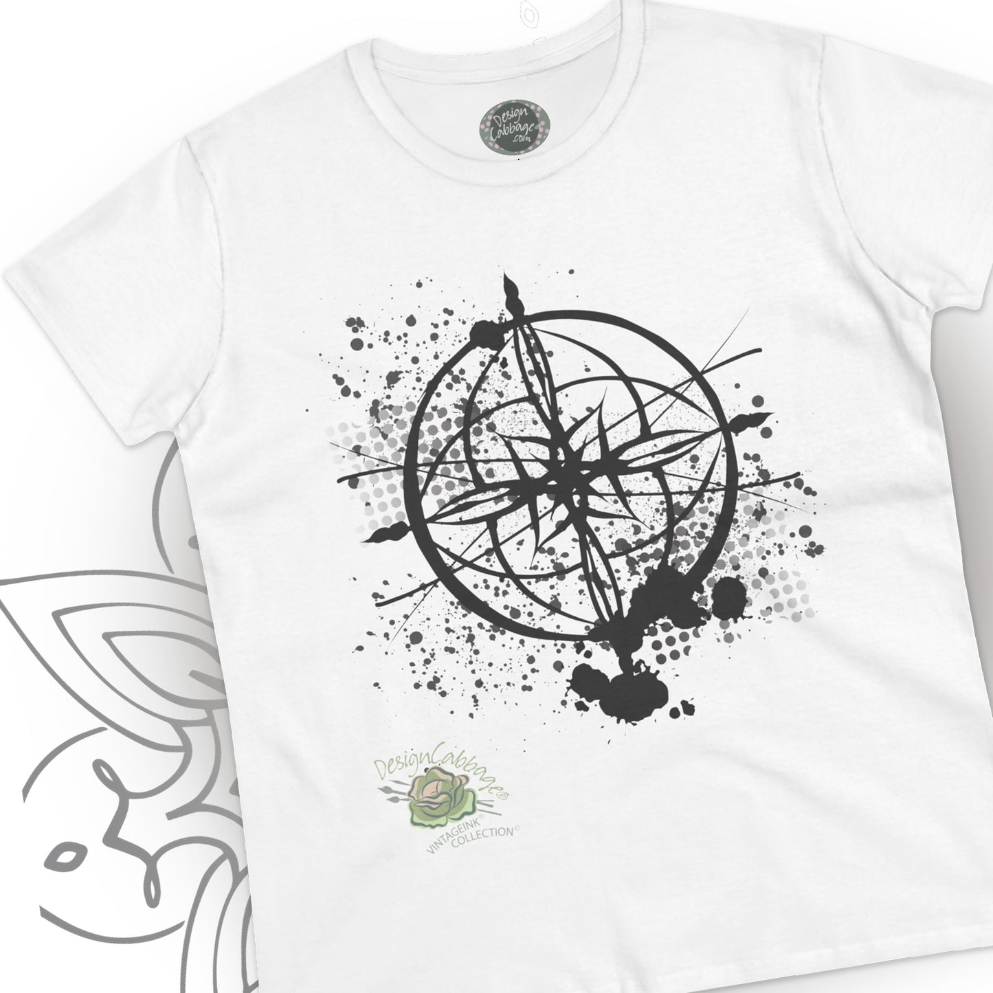 Earth Compass Graphic T-Shirt - VintageInk® Collection - Women's Tee