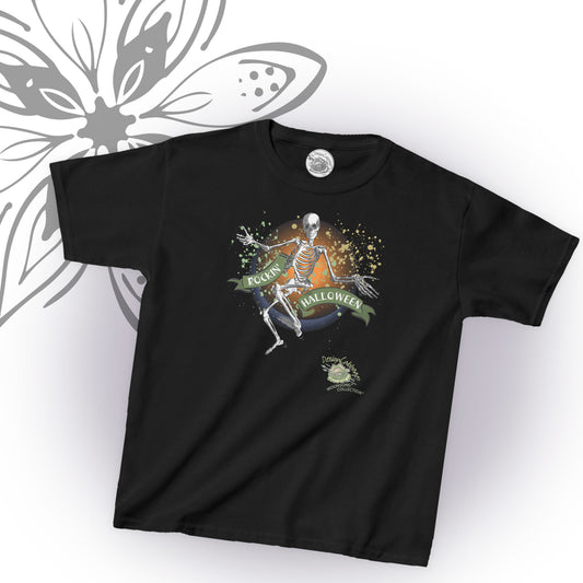 Rockin' Halloween Dancing Skeleton Graphic T-Shirt - MoonSong Collection - Kids' Tee