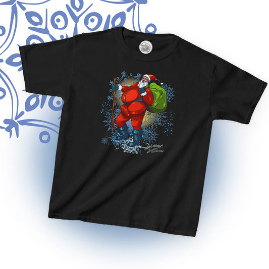 Vintage Hiking Santa Graphic T-Shirt - MoonSong® Collection - Kid's Tee