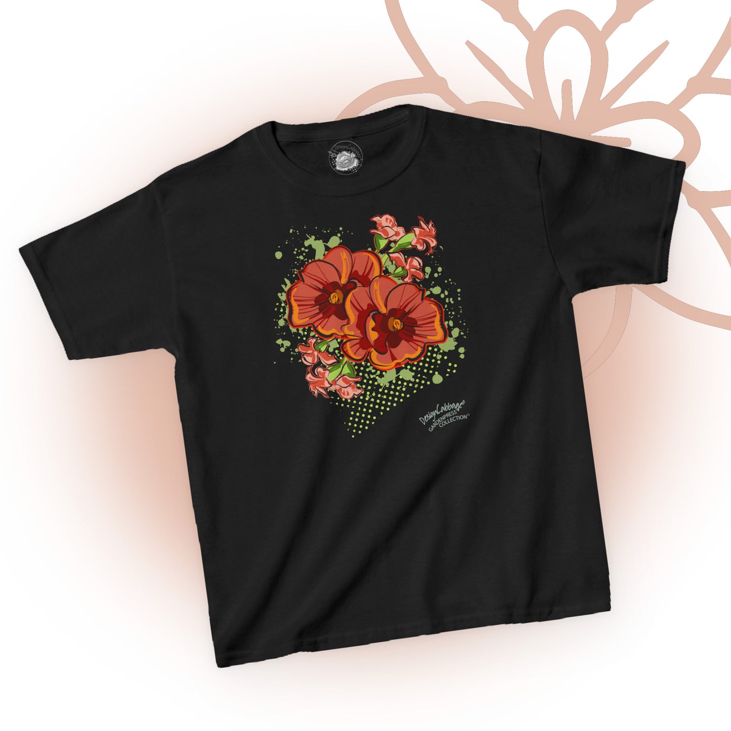 Garden Poppy Flower Graphic T-Shirt - GardenPress® Collection - Kid's Tee
