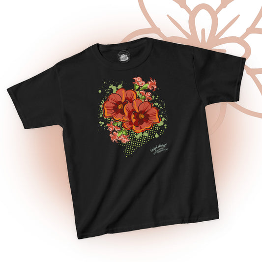 Garden Poppy Flower Graphic T-Shirt - GardenPress® Collection - Kid's Tee