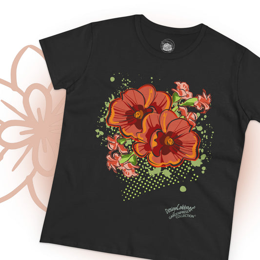 Garden Poppy Flower Graphic T-Shirt - GardenPress® Collection - Women's Tee