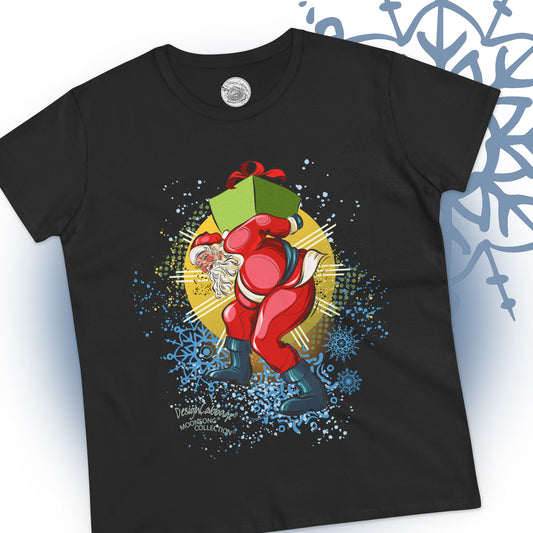 Happy Dancing Santa Graphic T-Shirt - MoonSong® Collection - Women's Tee