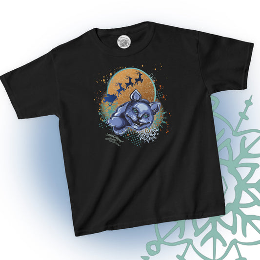 Sarcastic Christmas Santa Cat Graphic T-Shirt - MoonSong® Collection - Kid's Tee