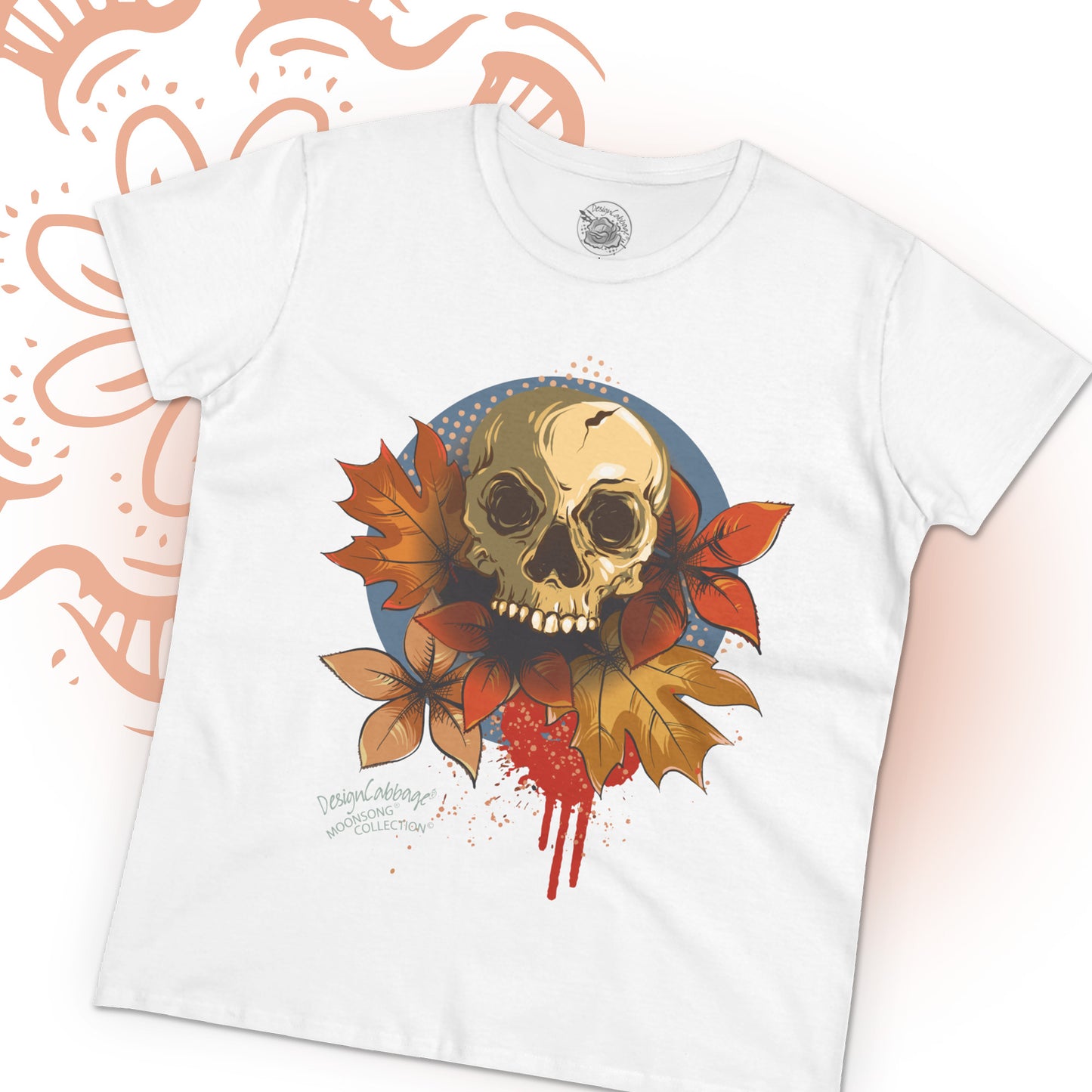 Halloween and Fall Scary Skull Graphic T-Shirt - MoonSong® Collection - Women's Tee