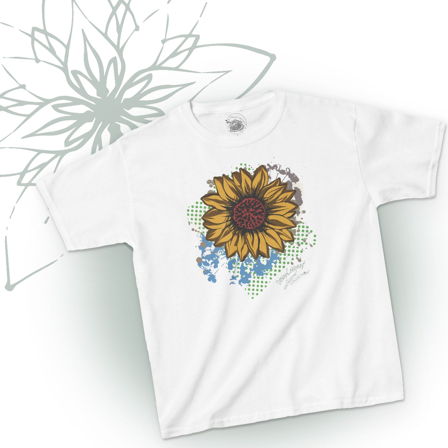 Sunflower Garden Graphic T-Shirt - VintageInk® Collection - Kids' Tee