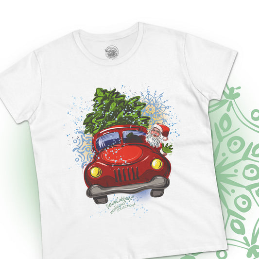 Festive Santa Truck Graphic T-Shirt - MoonSong® Collection - Women's Tee