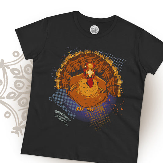 Thanksgiving Christmas Turkey Gobbler Graphic T-Shirt - MoonSong® Collection - Women's Tee