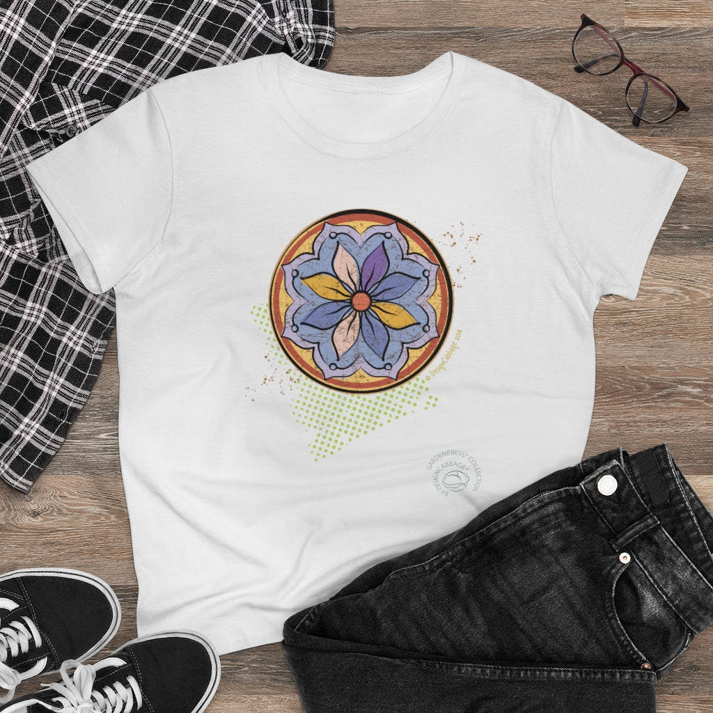 Flower Geometric Graphic T-Shirt - GardenPress® Collection - Women's Tee