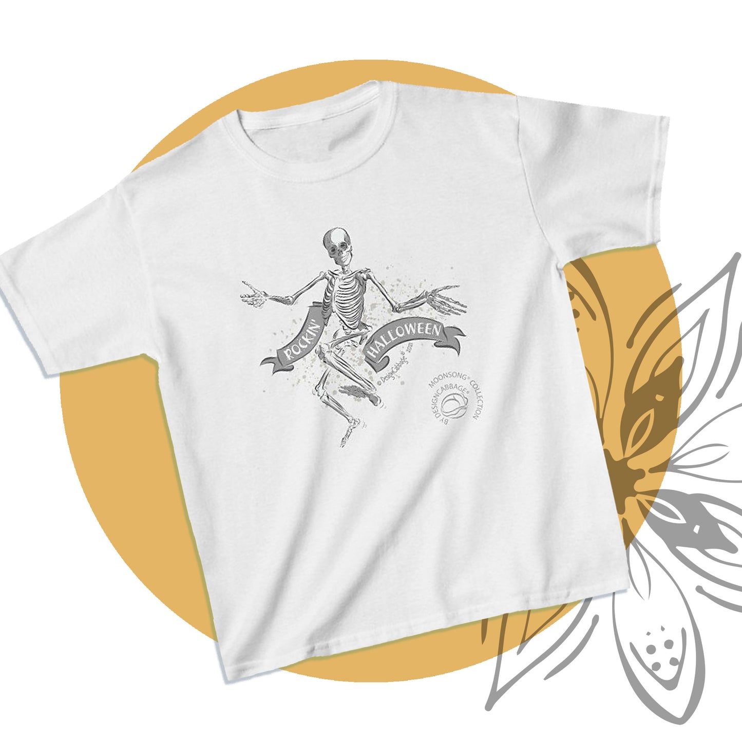 Rockin' Halloween Dancing Skeleton Graphic T-Shirt - MoonSong® Collection - Kids' Tee