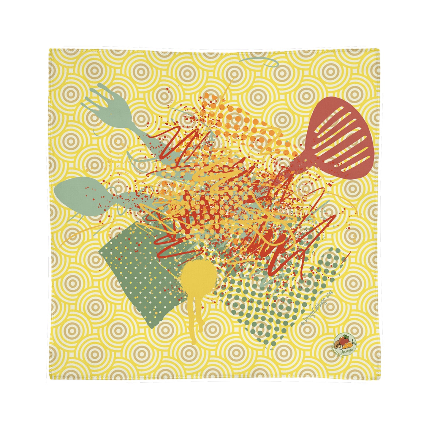 Kitchen Chaos Graphic Scarf - I Be Vegan® Collection