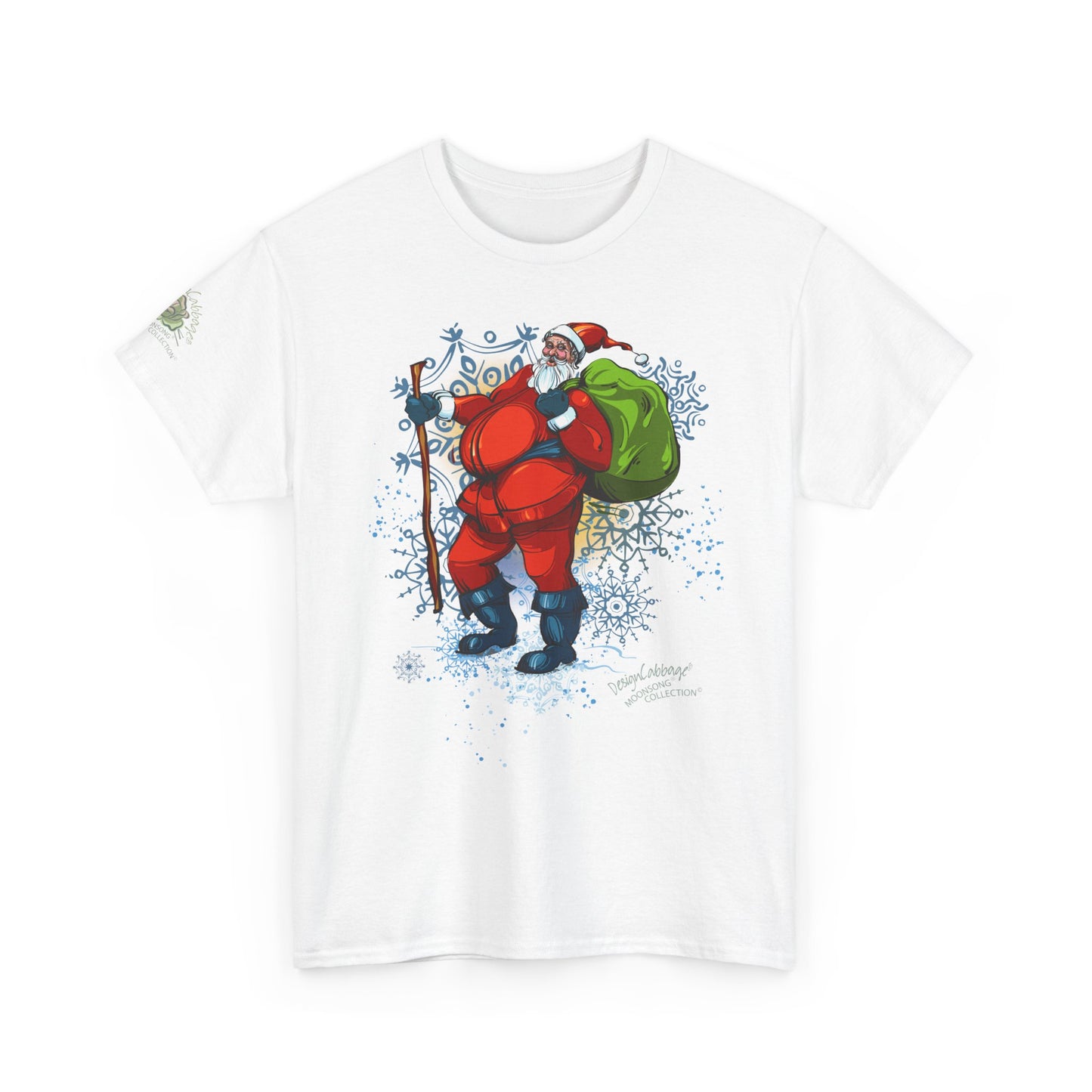 Vintage Hiking Santa Graphic T-Shirt - MoonSong® Holiday Collection - Unisex-Fit Tee
