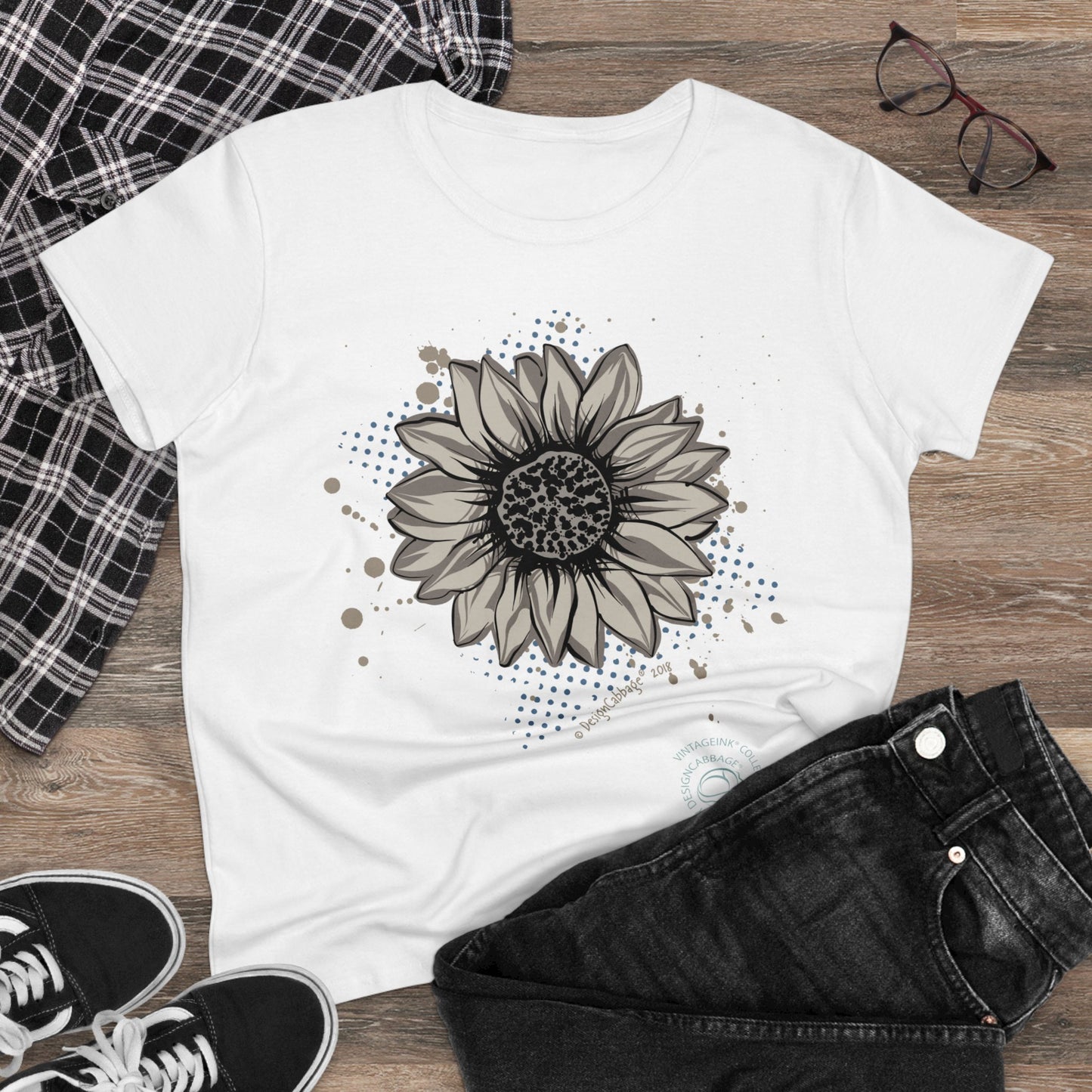 Sunflower Graphic T-Shirt - VintageInk® Collection - Women's Tee