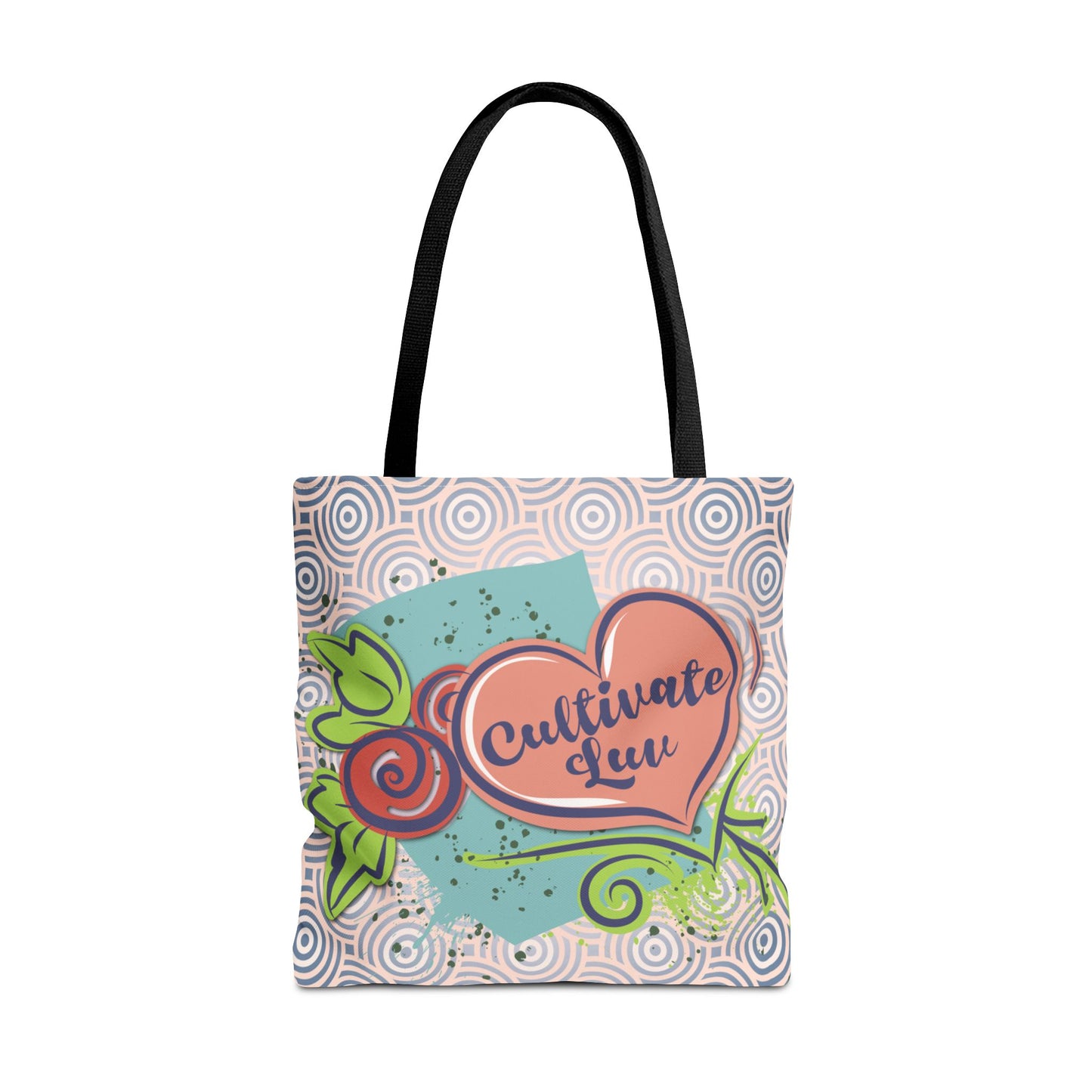 Love Heart Graphic Tote Bag - CultivateLuv™ Collection