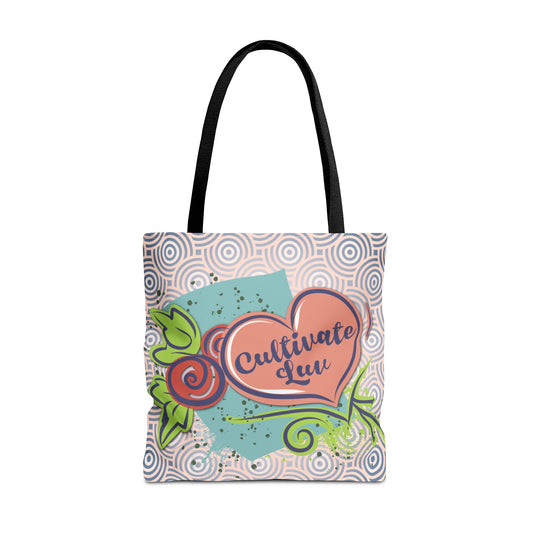 Love Heart Graphic Tote Bag - CultivateLuv™ Collection