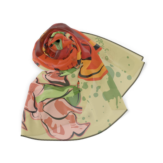 Garden Poppy Flower Graphic Scarf - GardenPress® Collection
