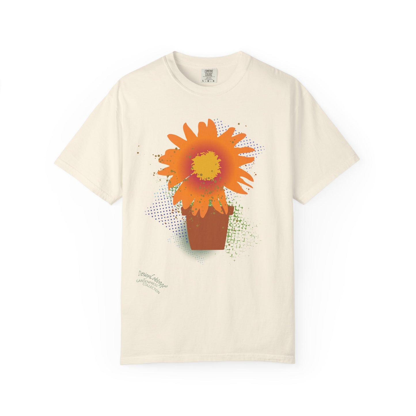 Sunflower Pot Graphic T-Shirt — Vintage Floral Tee for Garden Lovers