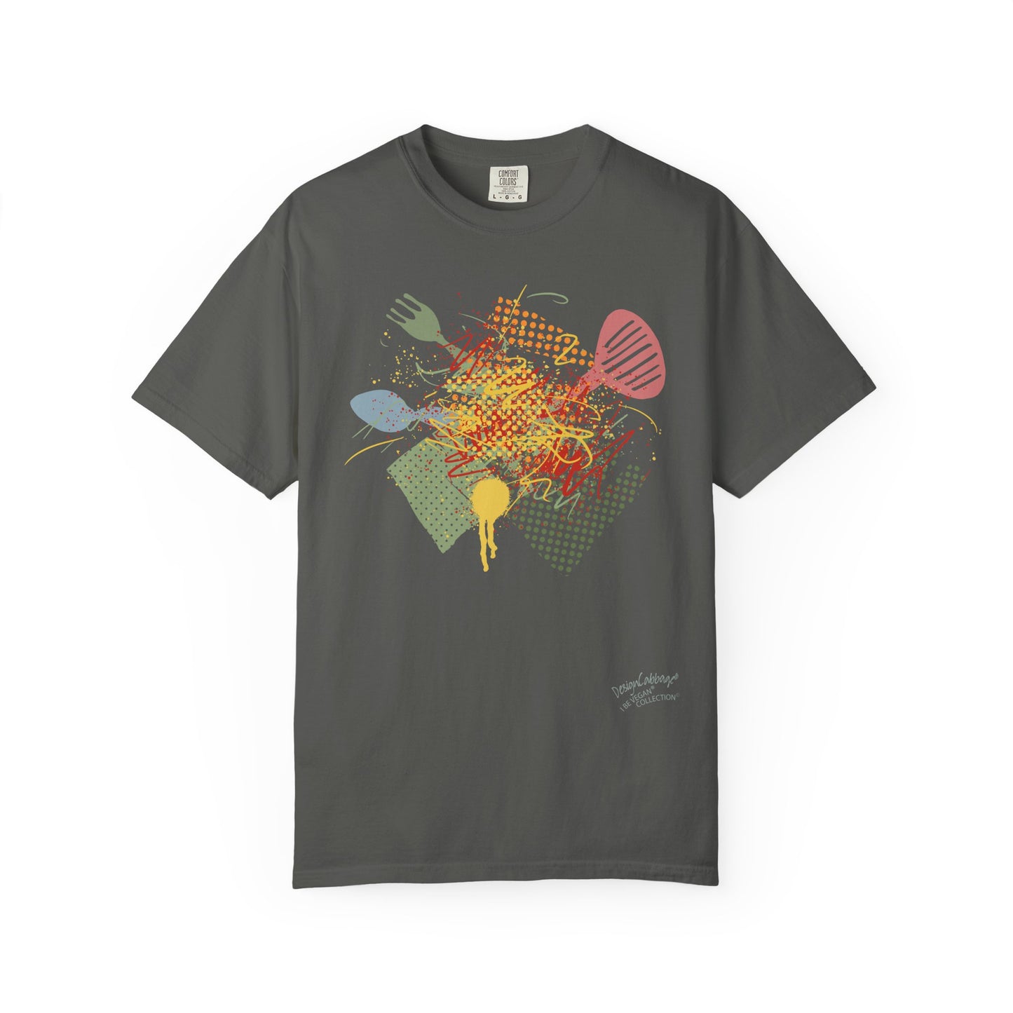 Kitchen Tools Collage T-Shirt — Retro Spatula & Fork Graphic Tee