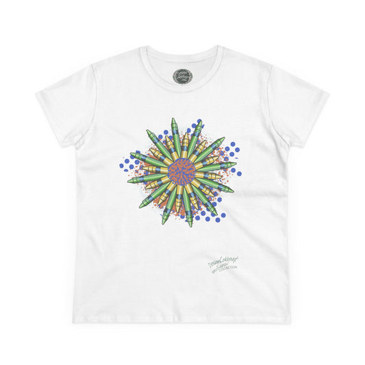 Crayon Mandala Graphic T-Shirt - Brush&Pen® Collection - Women's Tee