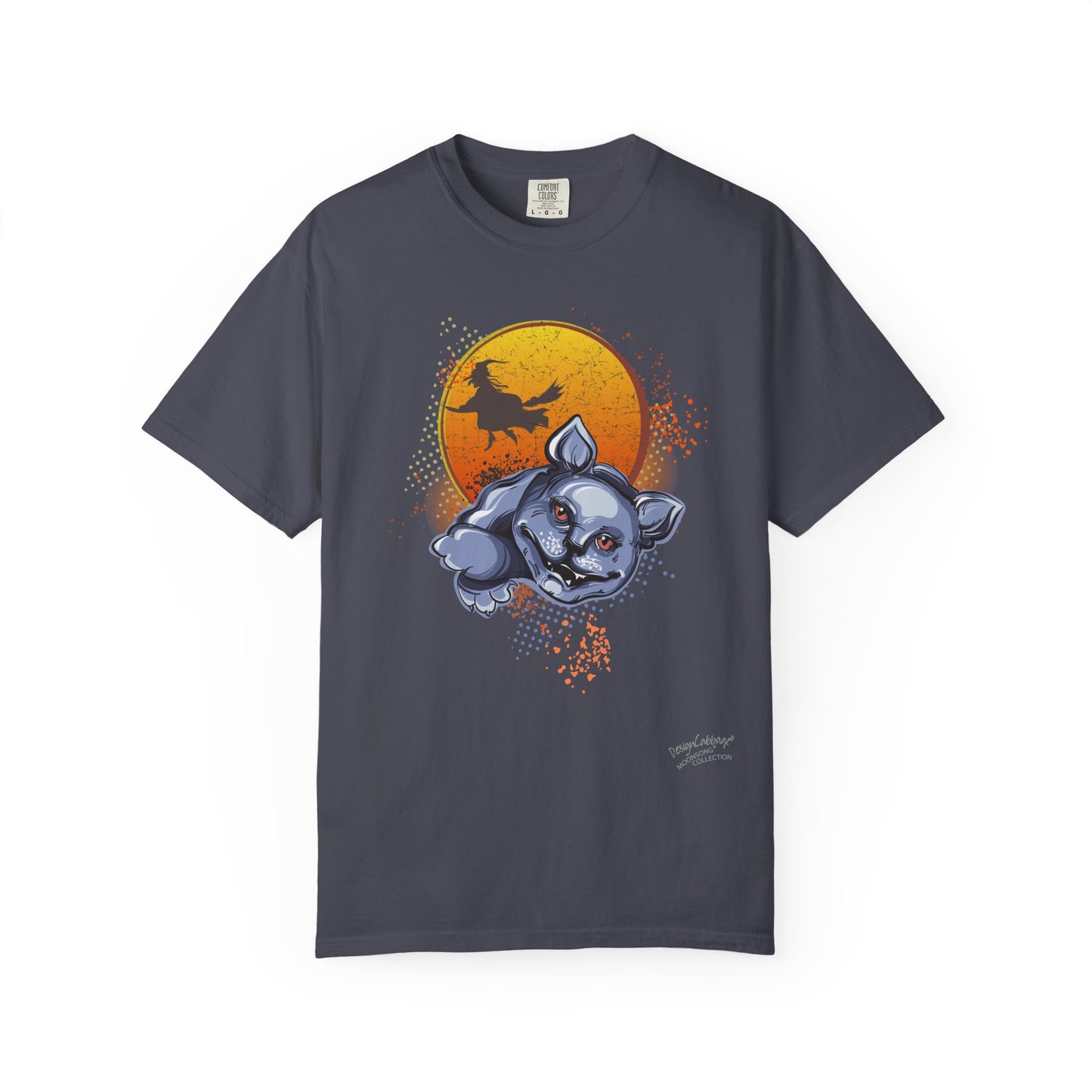 Halloween Witch & Bat Graphic T-Shirt
