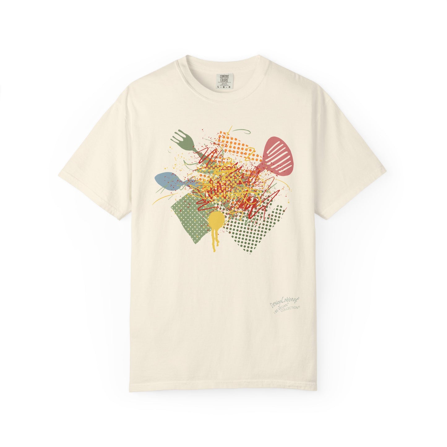 Kitchen Tools Collage T-Shirt — Retro Spatula & Fork Graphic Tee