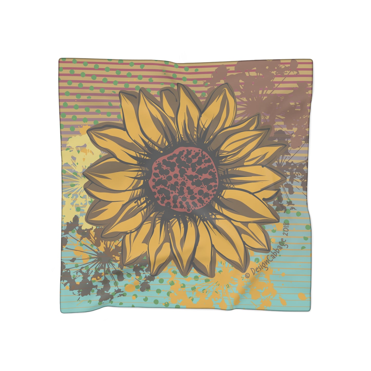 Sunflower Graphic Scarf - VintageInk® Collection