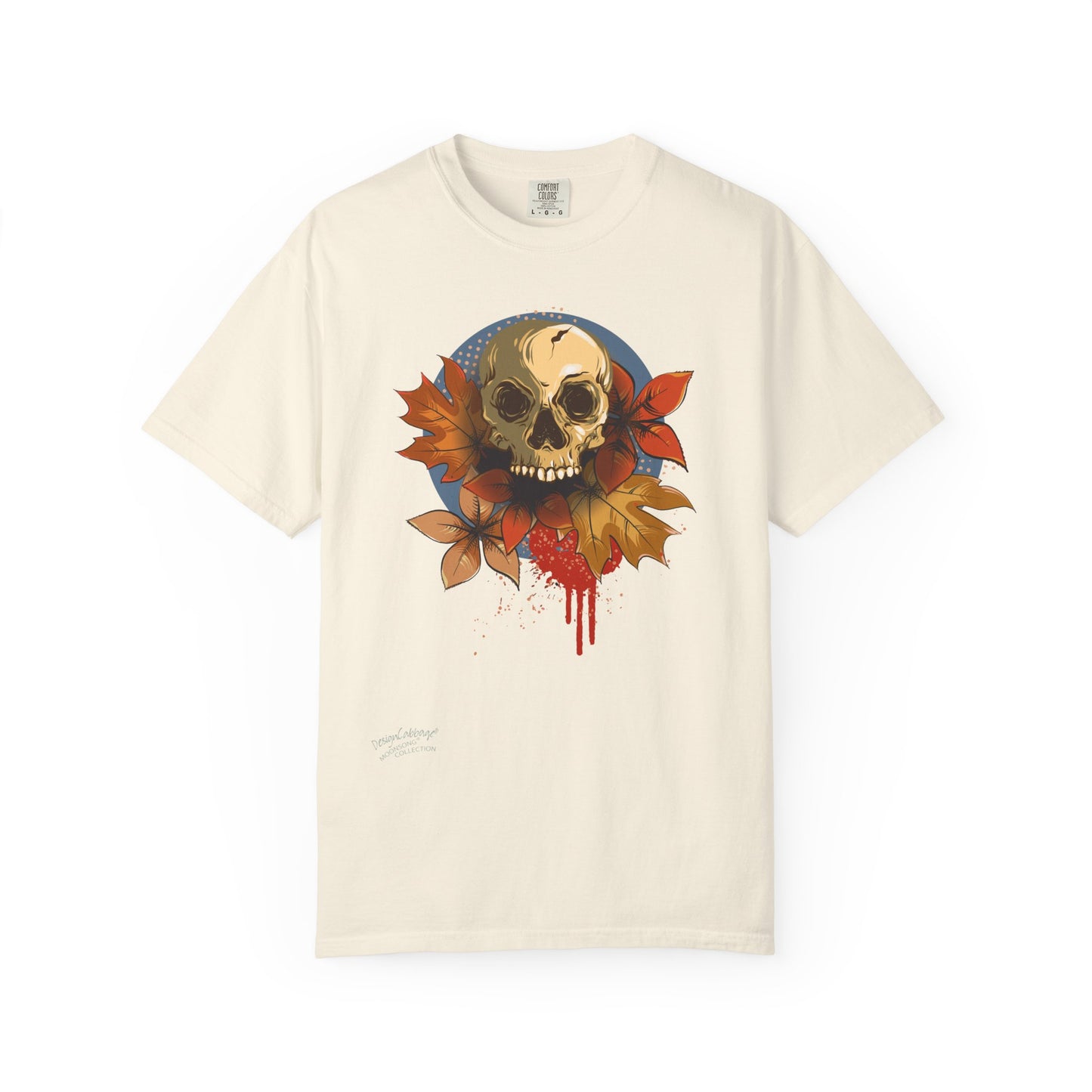 Autumn Skull T-Shirt — Fall Leaves & Floral Skull Graphic Tee