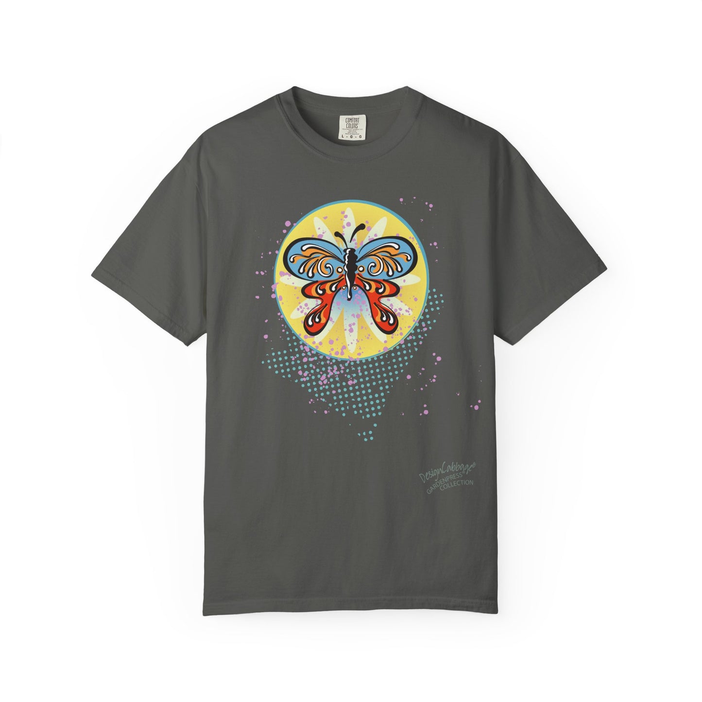 Butterfly Circle Graphic T-Shirt — Vibrant Psychedelic Nature Tee