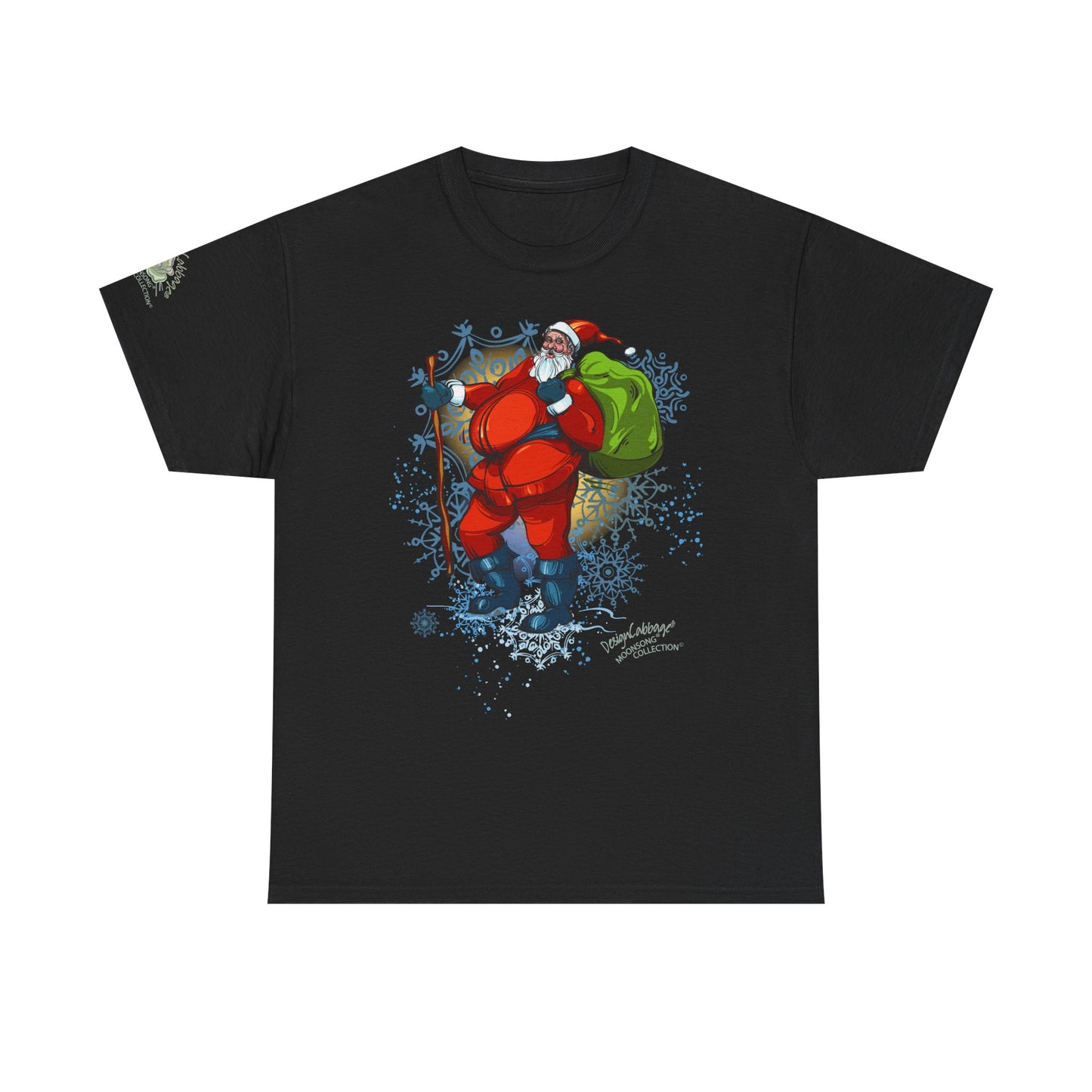 Vintage Hiking Santa Graphic T-Shirt - MoonSong® Holiday Collection - Unisex-Fit Tee