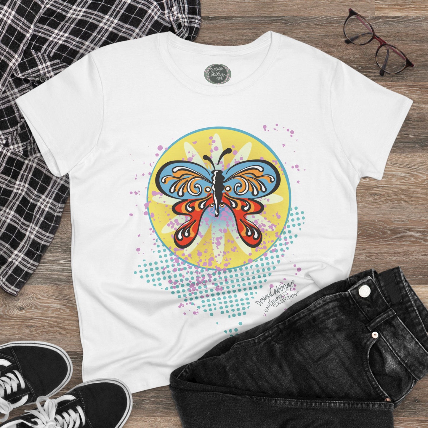 Butterfly Garden Graphic T-Shirt - GardenPress® Collection - Women's Tee