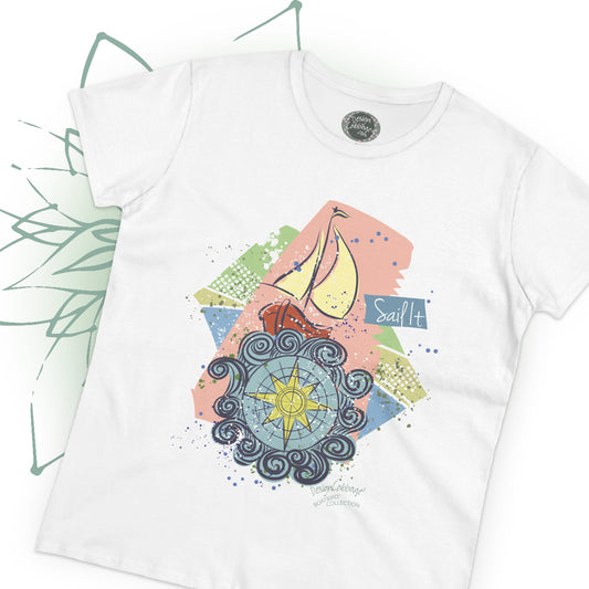Sailboat Graphic T-Shirt - BoatBird® Collection - Women's Tee