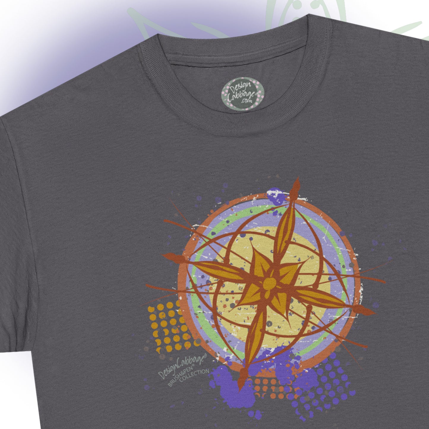 Earth Compass Graphic T-Shirt - Brush&Pen® Collection - Unisex-Fit Tee